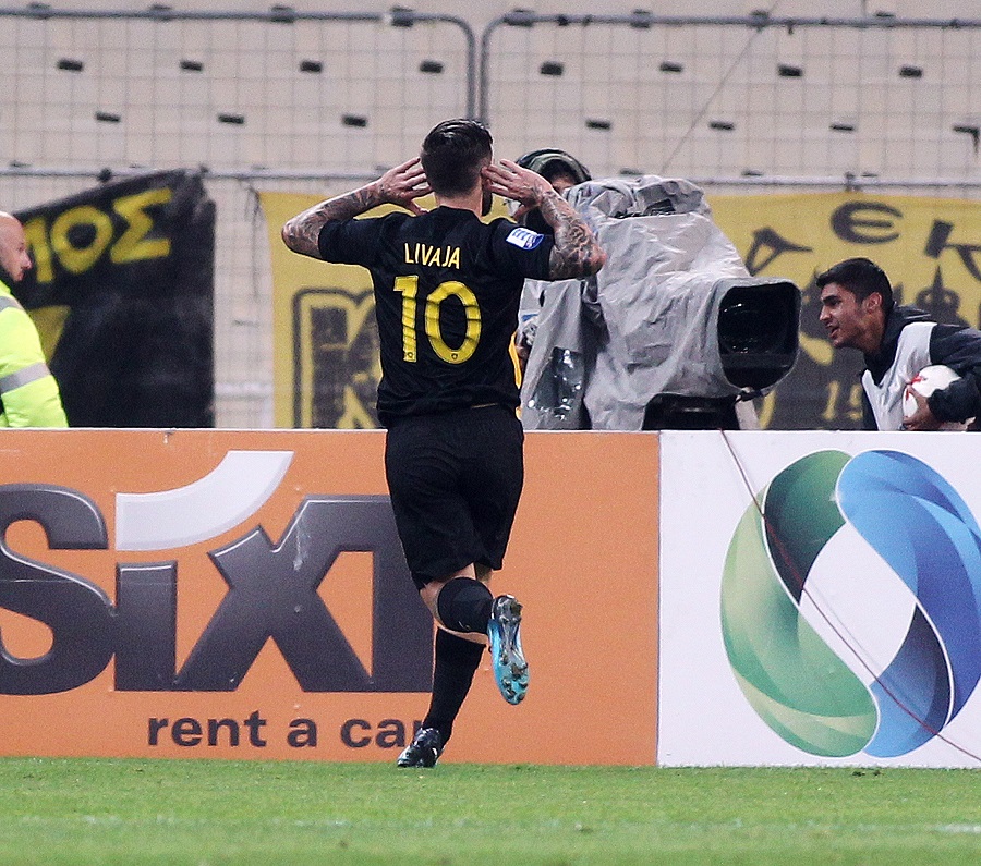 AEK – ΠΑΟΚ: Το 1-0 της ΑΕΚ με Λιβάγια (pics)