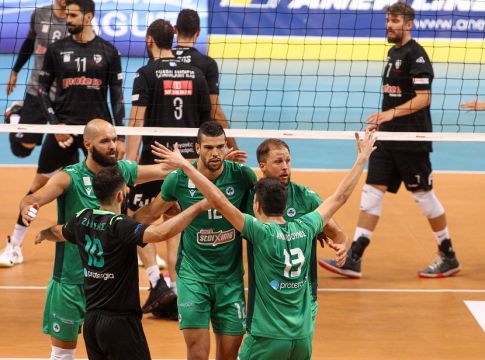 Παναθηναϊκός – ΠΑΟΚ 3-0 (29-27, 25-17, 25-18)