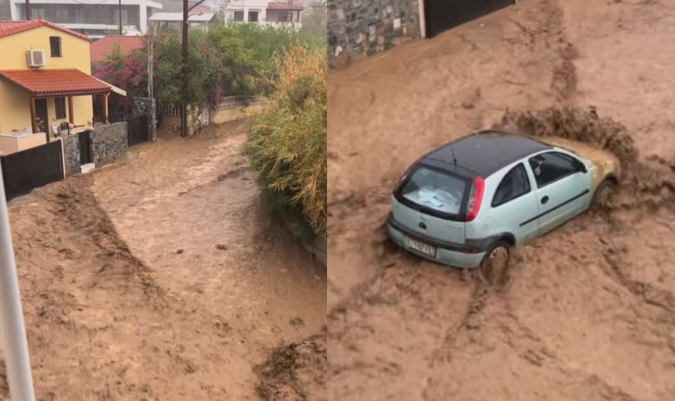 Κακοκαιρία: Πλημμύρισε το Παλαιόκαστρο στην Κρήτη – Ανυπολόγιστες ζημιές στην παραλία