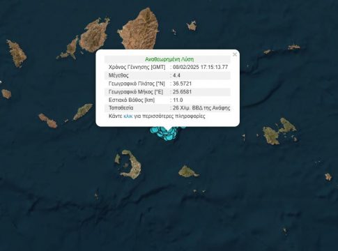 Νέος ισχυρός σεισμός ταρακούνησε τις Κυκλάδες